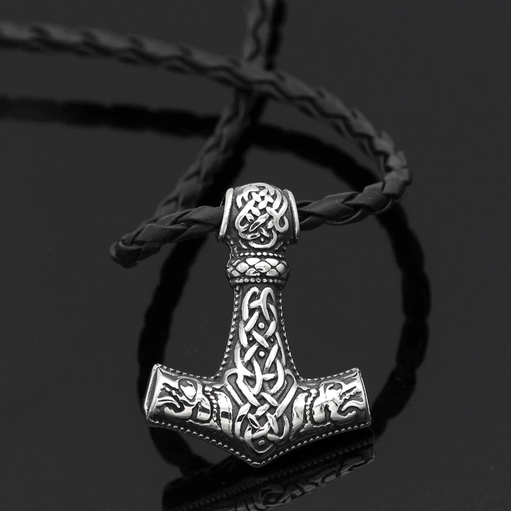 Vikings Scandinavian Mjolnir Stainless Steel Necklace