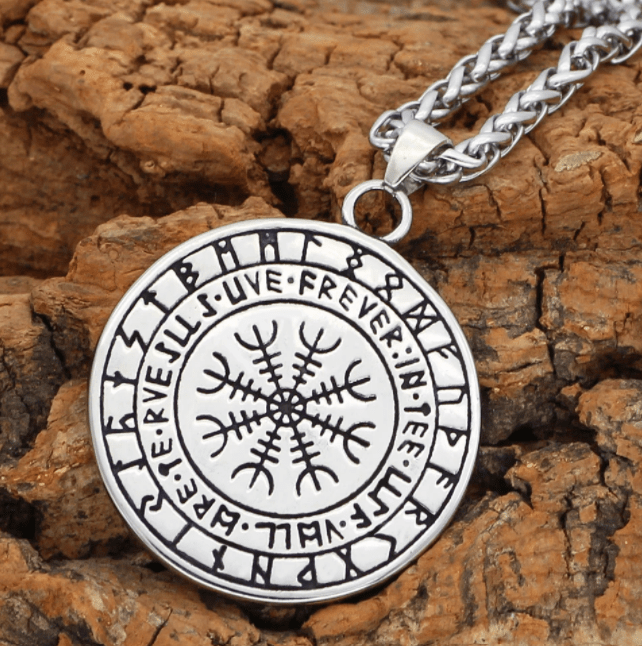 Viking Rune Wolf Tree Stainless Steel Necklace