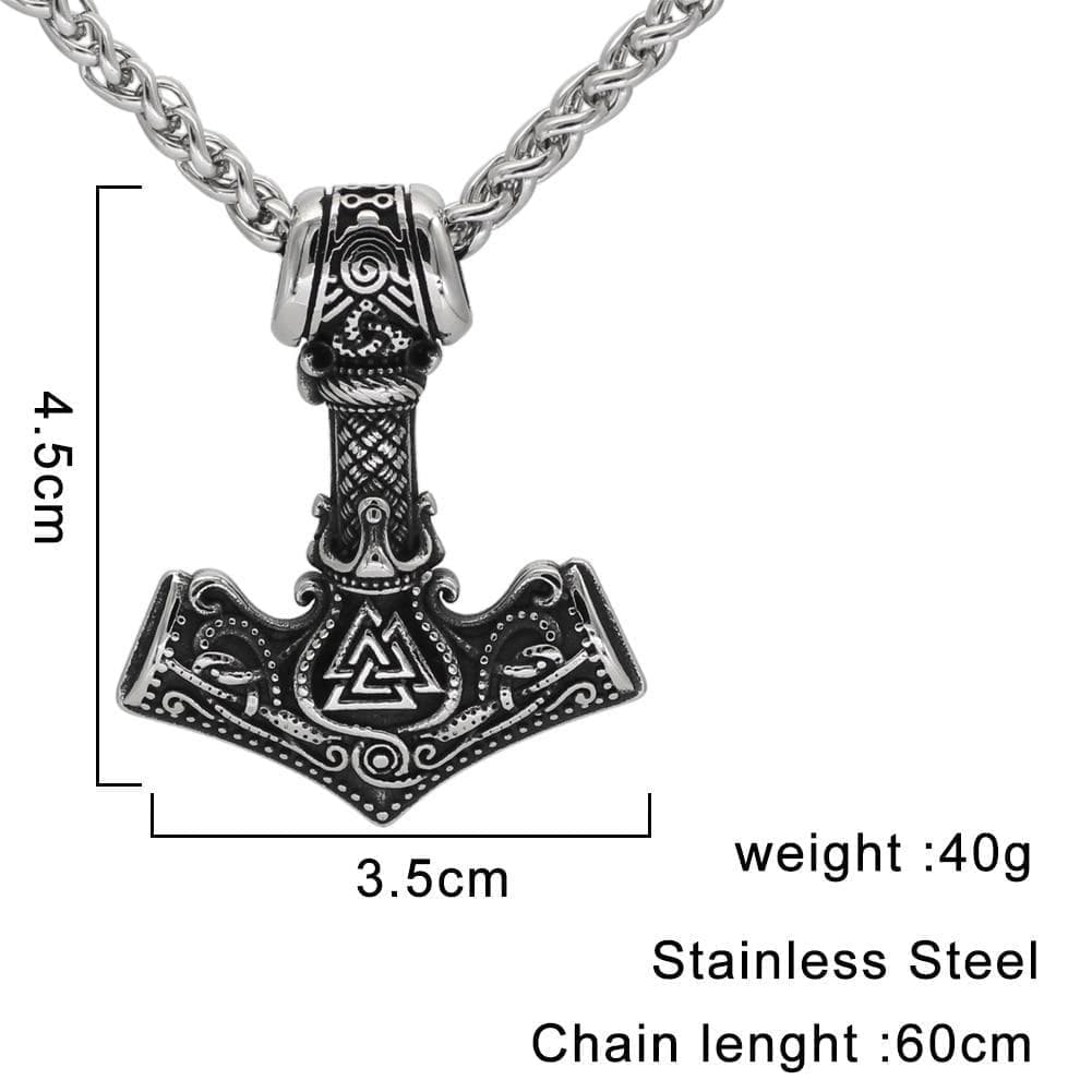 Viking Nordic Symbols Solid Stainless Steel Necklace