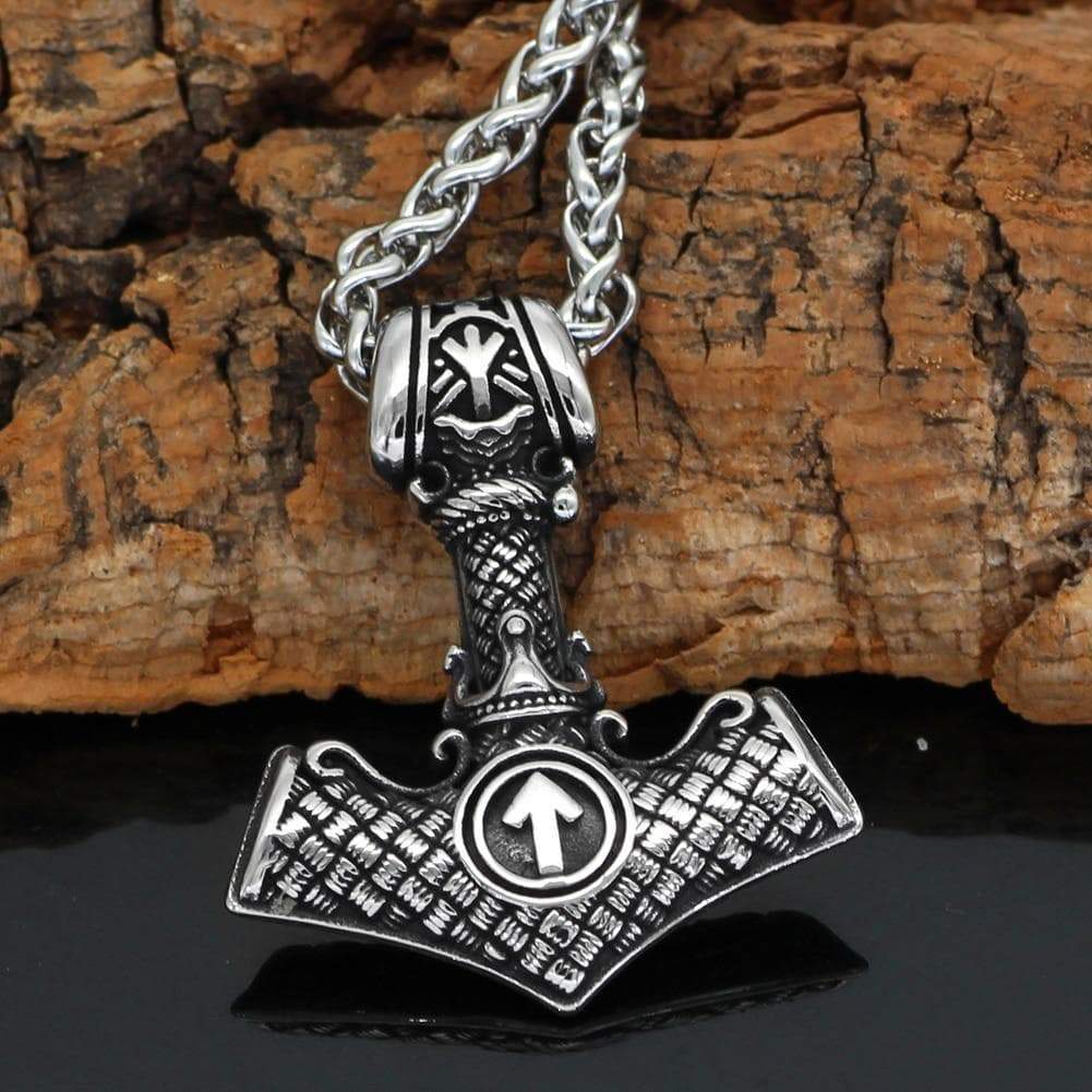 Viking Nordic Symbols Solid Stainless Steel Necklace