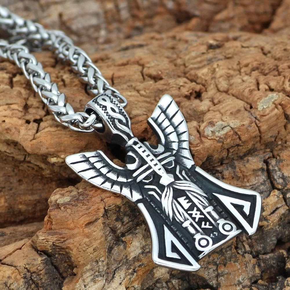 Vikings Odin Stainless Steel Pendant Necklace