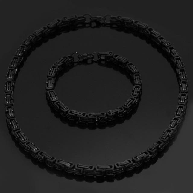 Viking Stainless Steel King Chain + Bracelet