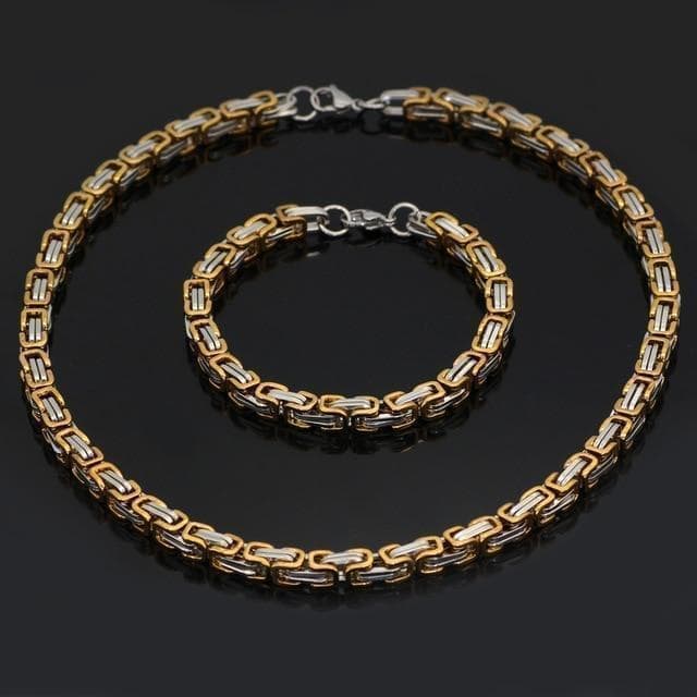 Viking Stainless Steel King Chain + Bracelet