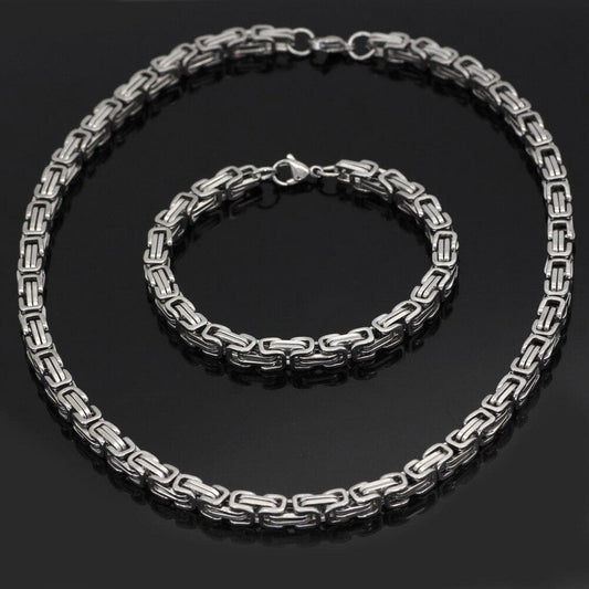 Viking Stainless Steel King Chain + Bracelet