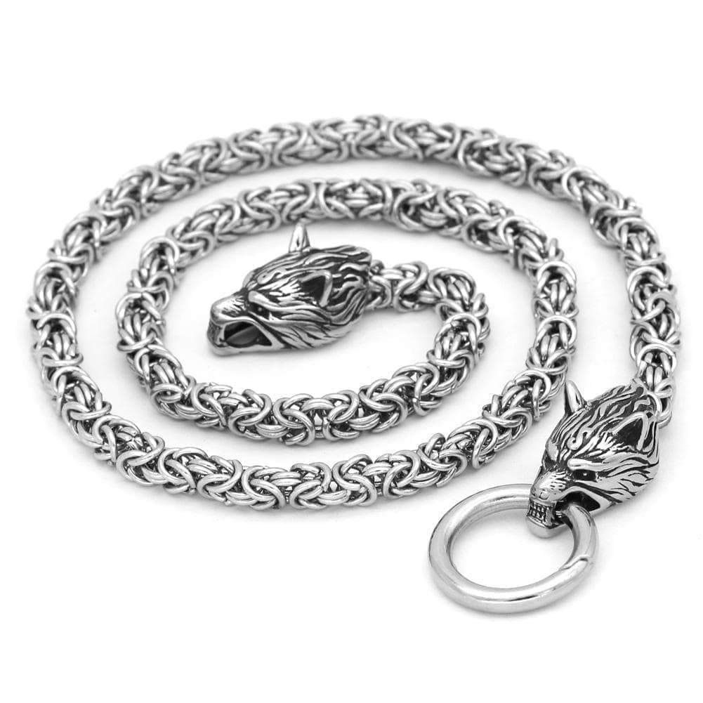 Vikings Wolf Head Stainless Steel Chain