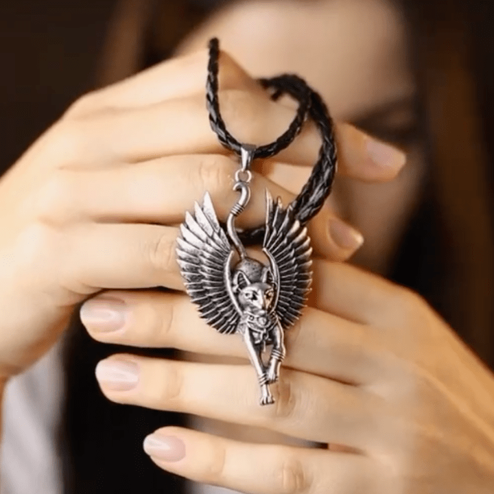 Ancient Egypt Bastet Goddess of Cats Stainless Steel Necklace