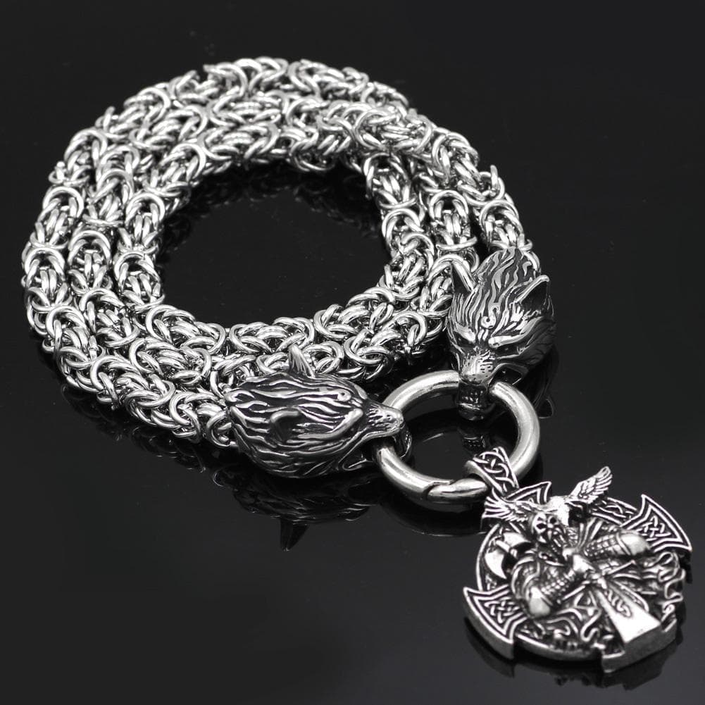 Vikings Odin's Wolf Chain Stainless Steel Necklace