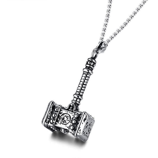 Vikings Thor's Hammer Stainless Steel Pendant Necklace