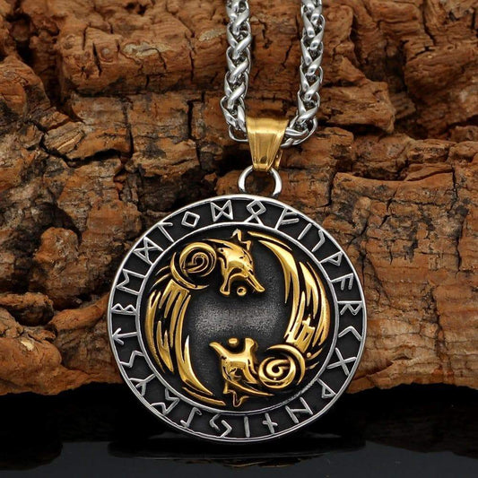 Vikings Geri and Freki Pendant & Necklace