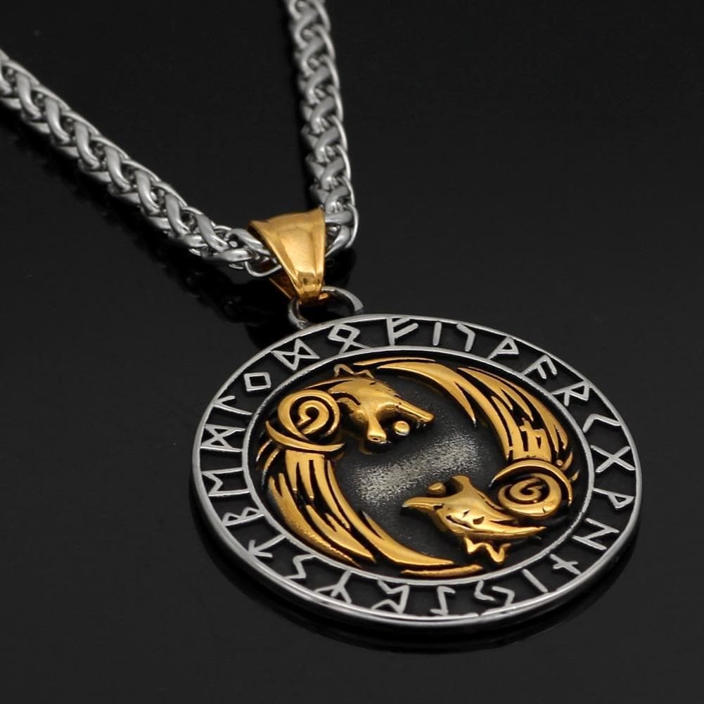 Vikings Geri and Freki Pendant & Necklace