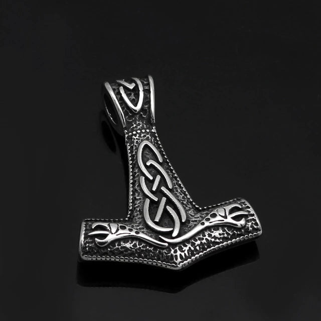 Vikings Mjolnir Dragon Stainless Steel Necklace