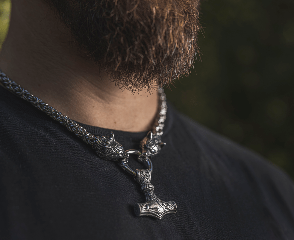 Vikings Mjolnir Stainless Steel King Chain Necklace