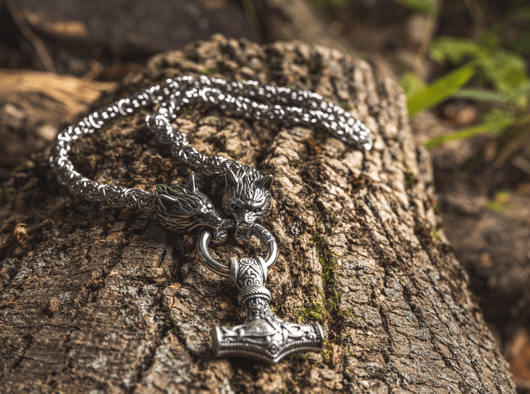 Vikings Mjolnir Stainless Steel King Chain Necklace