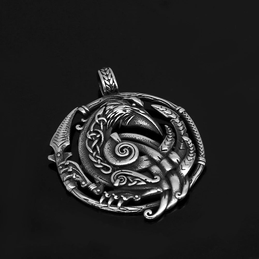 Vikings Odin's Raven Stainless Steel Necklace