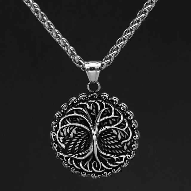 Vikings Tree of Life Stainless Steel Pendant Necklace