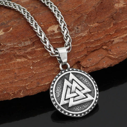 Vikings Valknut Solid Stainless Steel Necklace
