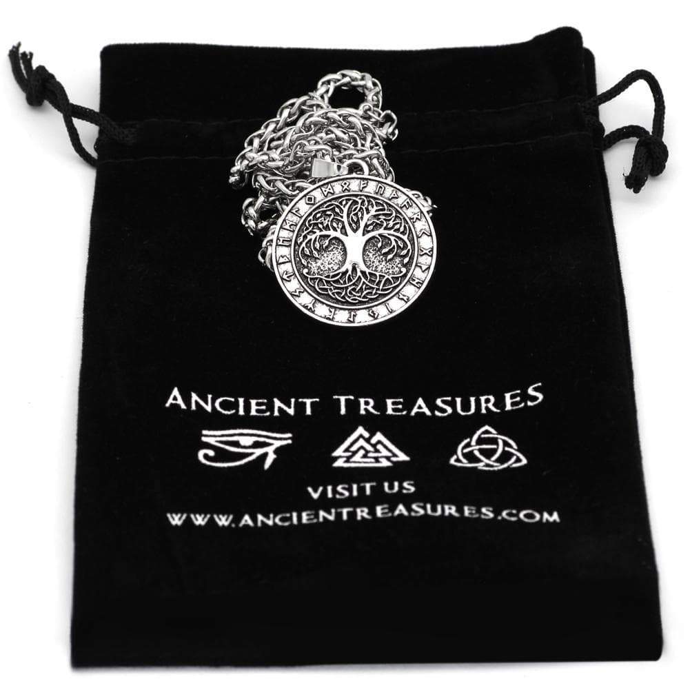Vikings Yggdrasill Tree of Life and Runes Amulet Pendant & Necklace