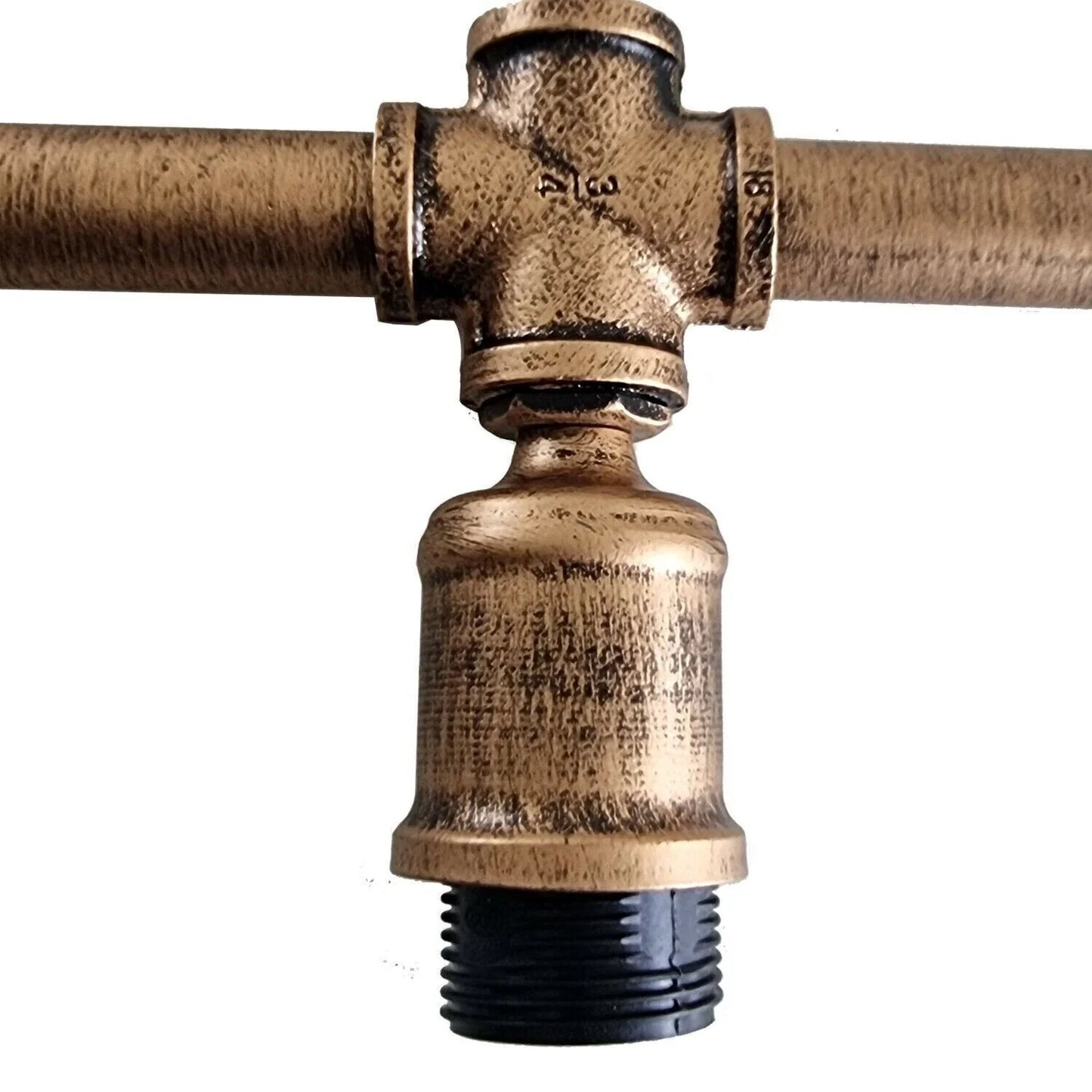 Vintage Pipe Hanging Lights Silver Fixture 3 Heads Metal Lamp~1858