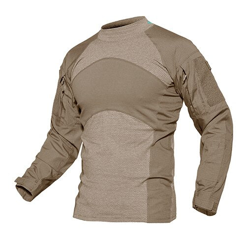 Mens T-shirts Long Sleeve Cotton Camouflage Tactical T Shirts Military Army Tshirts Man Airsoft Clothing