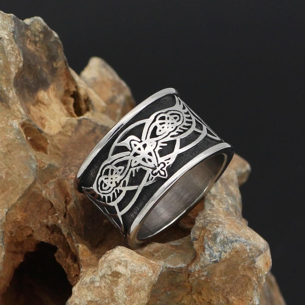 Vikings Odin Raven Stainless Steel Ring