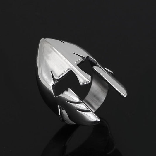 Ancient Greece Spartan Helmet Stainless Steel Ring