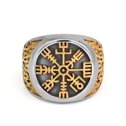 Viking Vegvisir Tree of Life Stainless Steel Ring