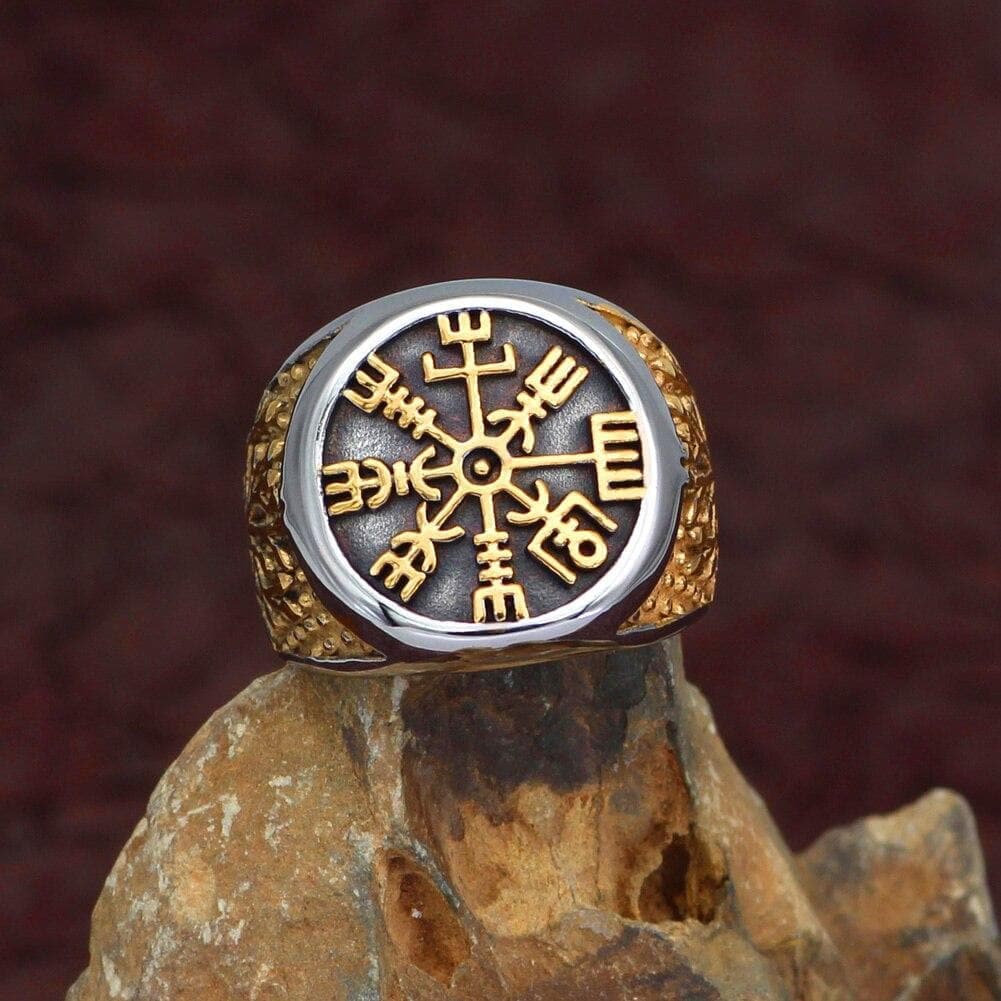 Viking Vegvisir Tree of Life Stainless Steel Ring