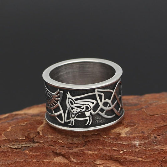 Vikings Odin Raven Stainless Steel Ring