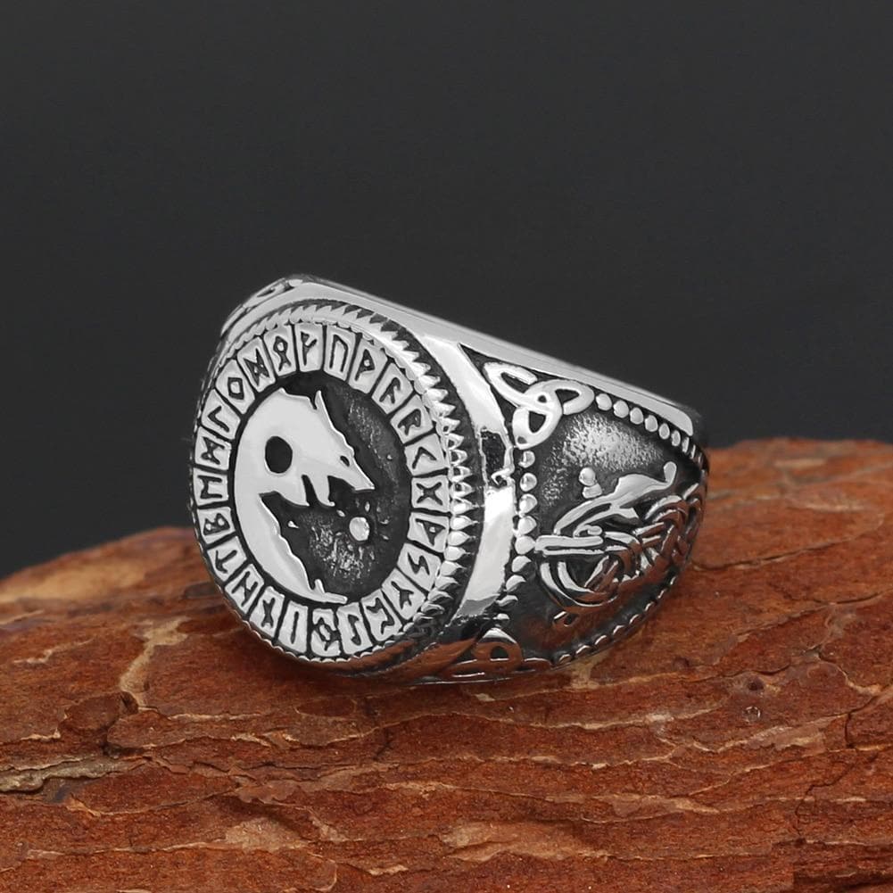 Viking Stainless Steel Wolf Ring