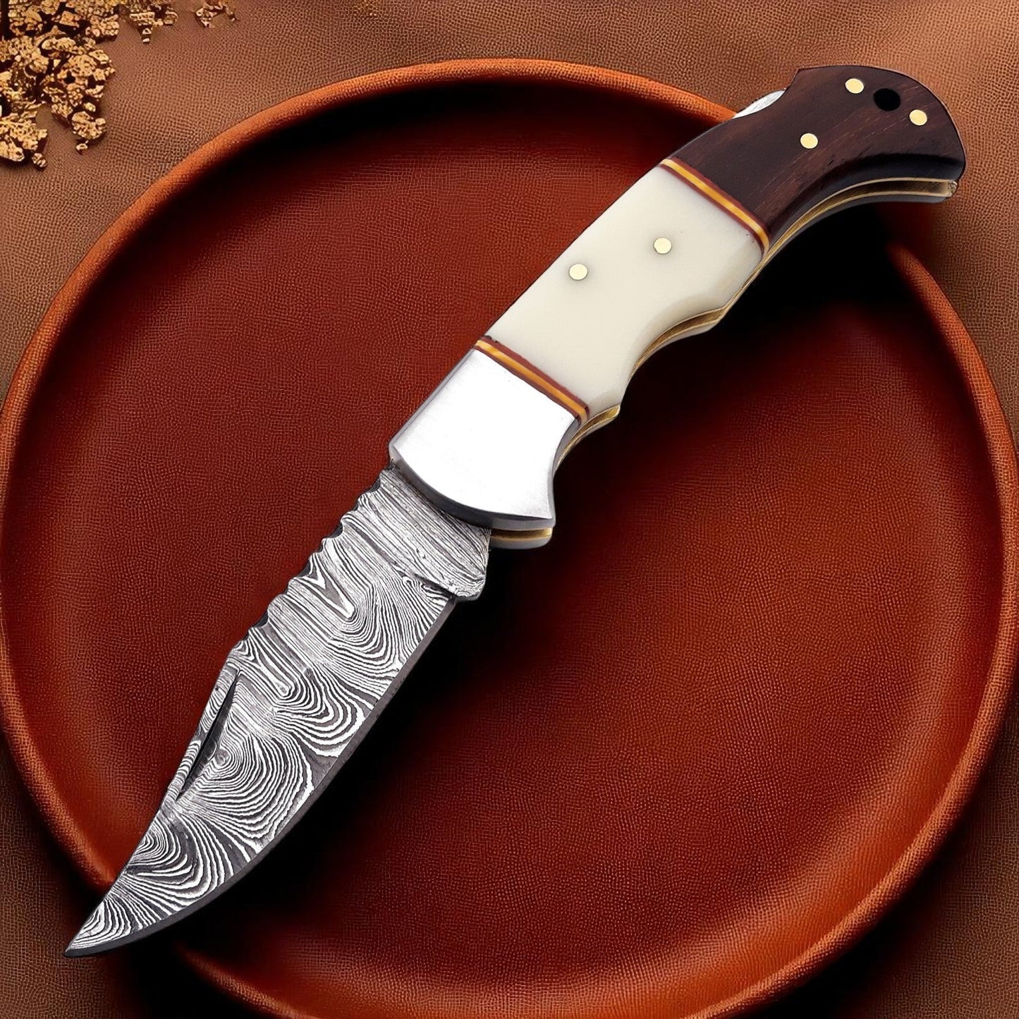Bone Handle Pocket Knife | with Back Lock