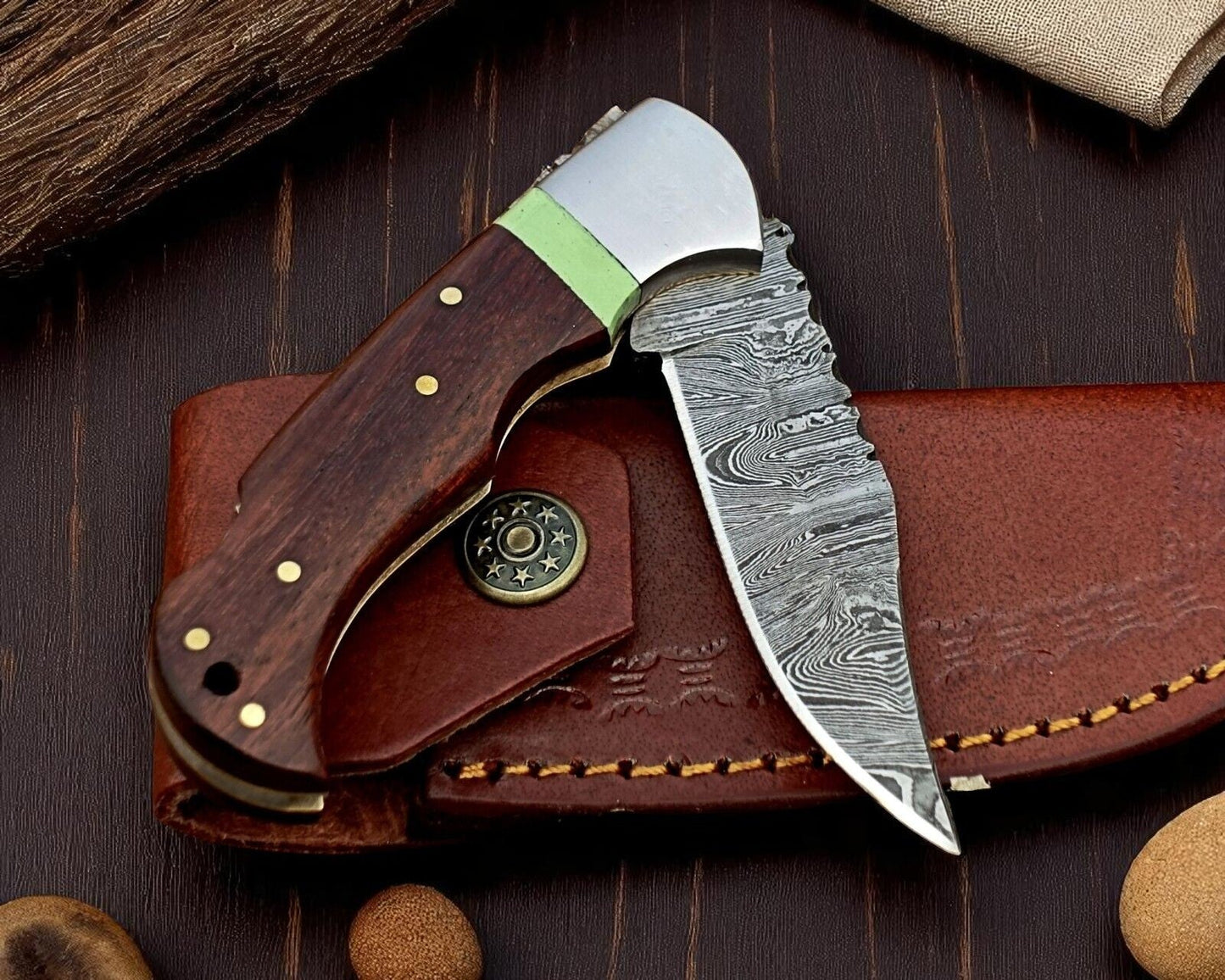 custom folding Knives - Rosewood Back Lock 3" Blade