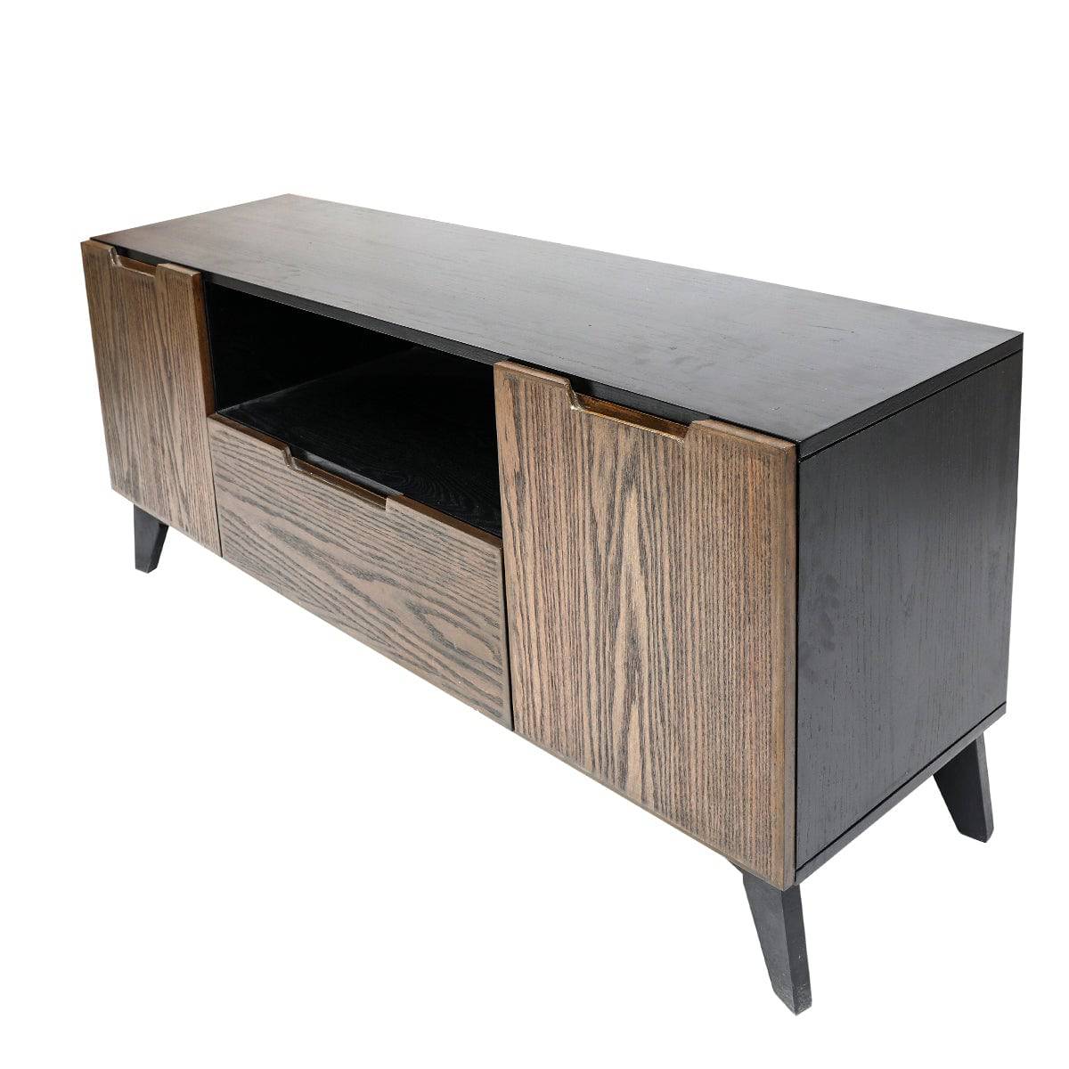 Cooper Minimalist Oak TV Unit – Solid Wood Entertainment Console, 60-Inch