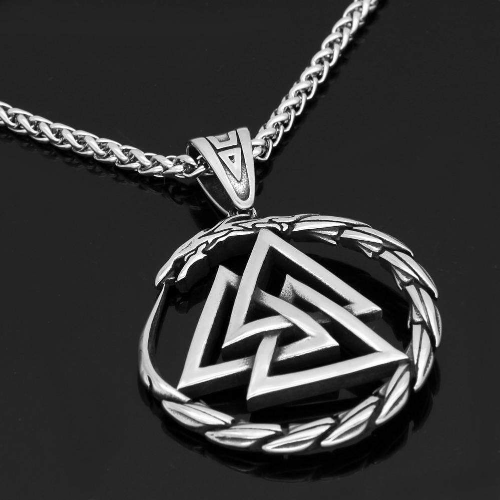 Vikings Jörmungandr Valknut Stainless Steel Necklace