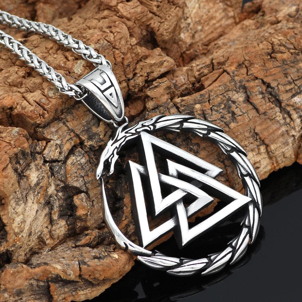 Vikings Jörmungandr Valknut Stainless Steel Necklace