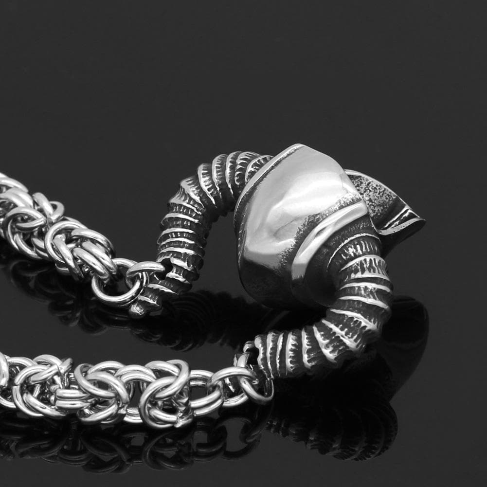 Vikings Horned Helmet Stainless Steel Necklace