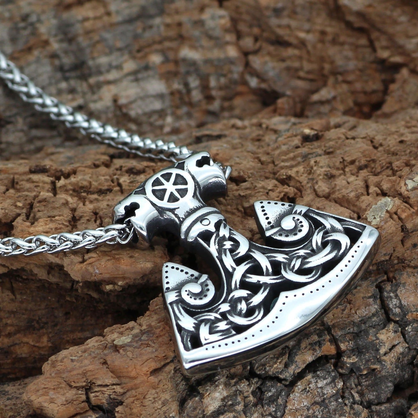 Vikings North Wind Wolf Stainless Steel Pendant Necklace
