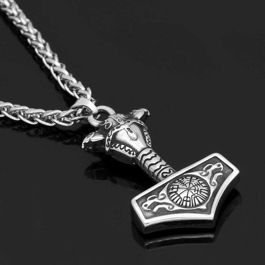 Vikings Thor's Hammer Stainless Steel Necklace