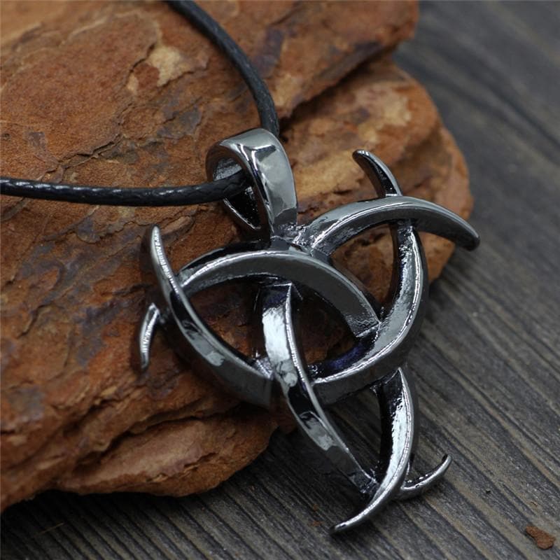 Vikings Triple Horn of Odin Stainless Steel Necklace