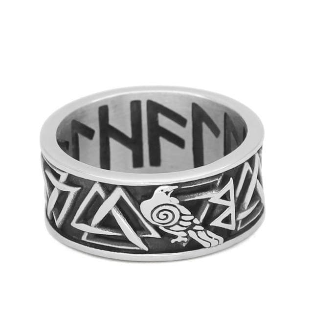 Viking Runic Raven Ring