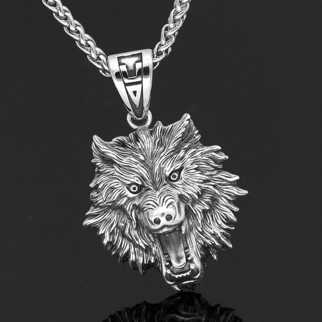 Viking Wolf Fenrir Pendant Necklace