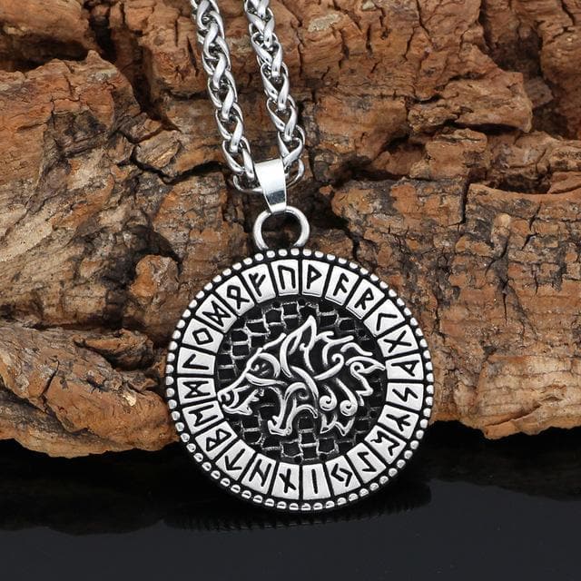Viking Odin's Wolf Stainless Steel Necklace