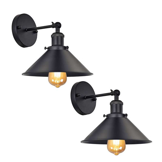 Black Cone Shade  Wall Lights Adjustable Arm ~4717